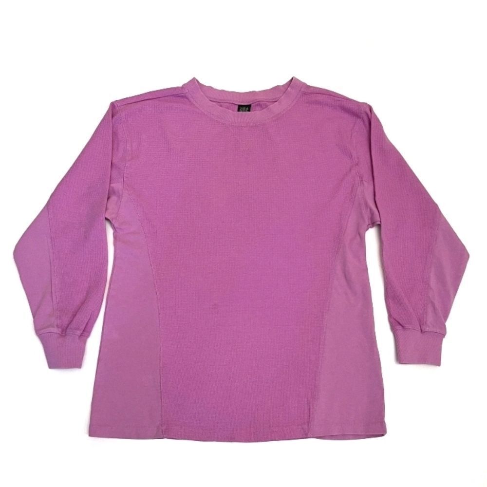 Womens Size L Long Sleeve Oversized Thermal T-Shirt Top Lilac Wild Fable Shirt